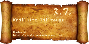 Kránitz Tézeusz névjegykártya